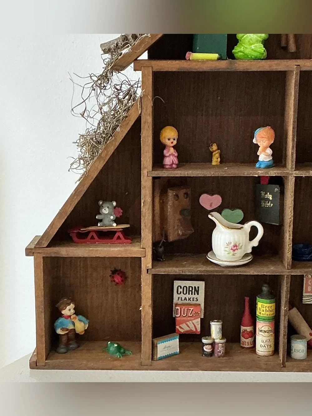 Vintage shadow trinket wall hanging or countertop house